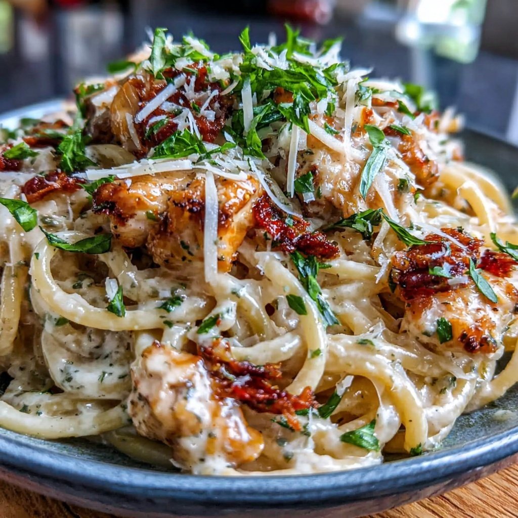 Chicken Pasta With Creamy Pesto Sauce