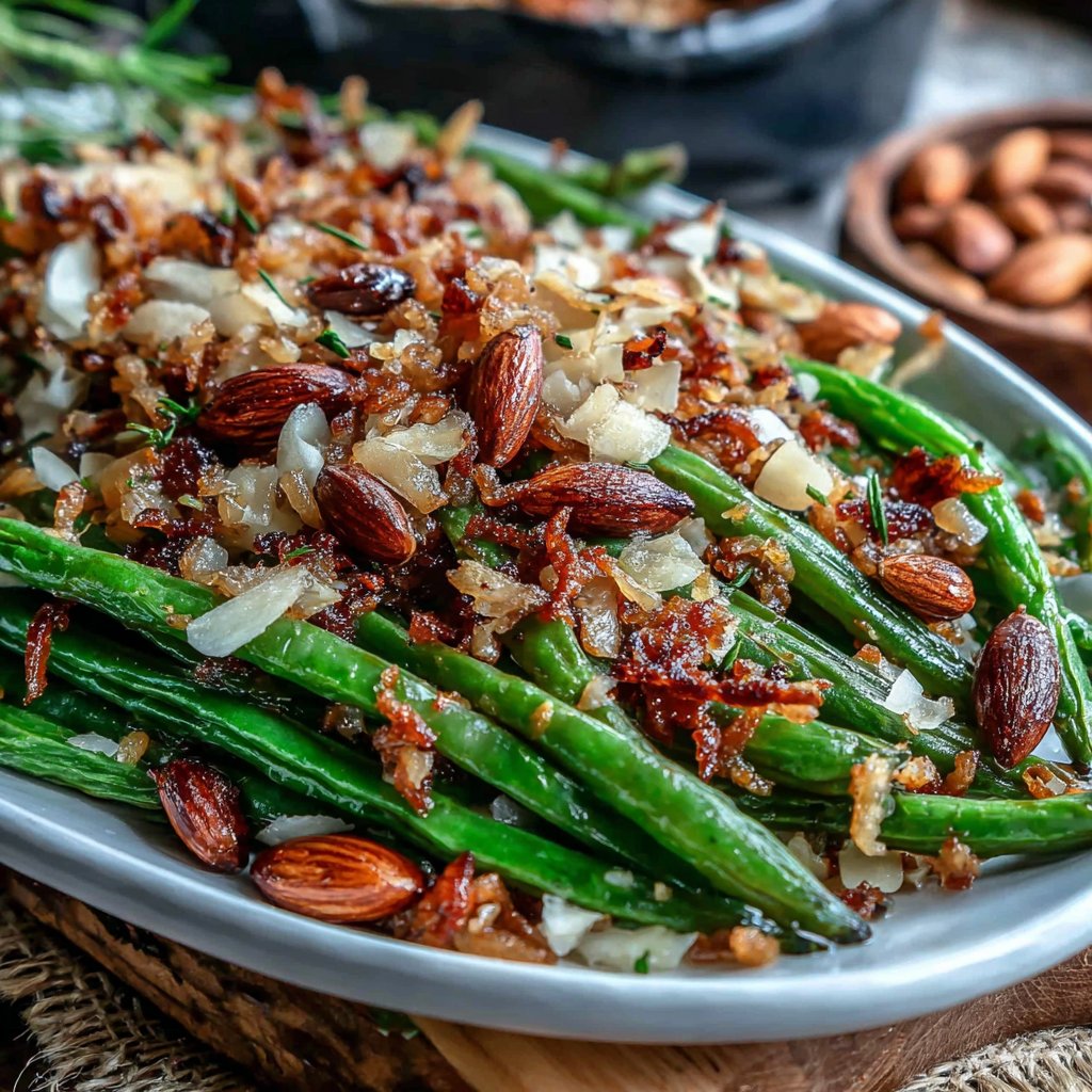 Roasted Green Beans Almondine