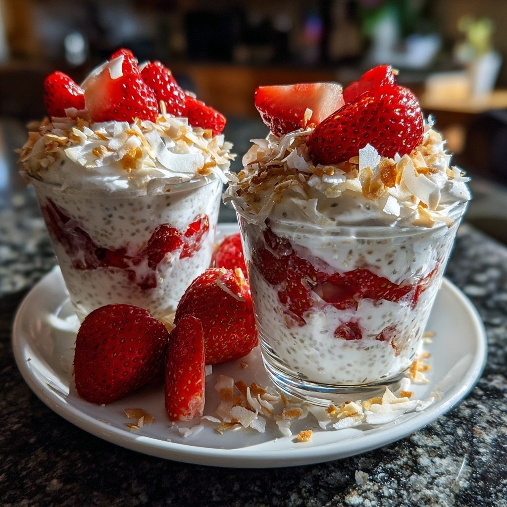 Strawberry Coconut Yogurt Chia Cups