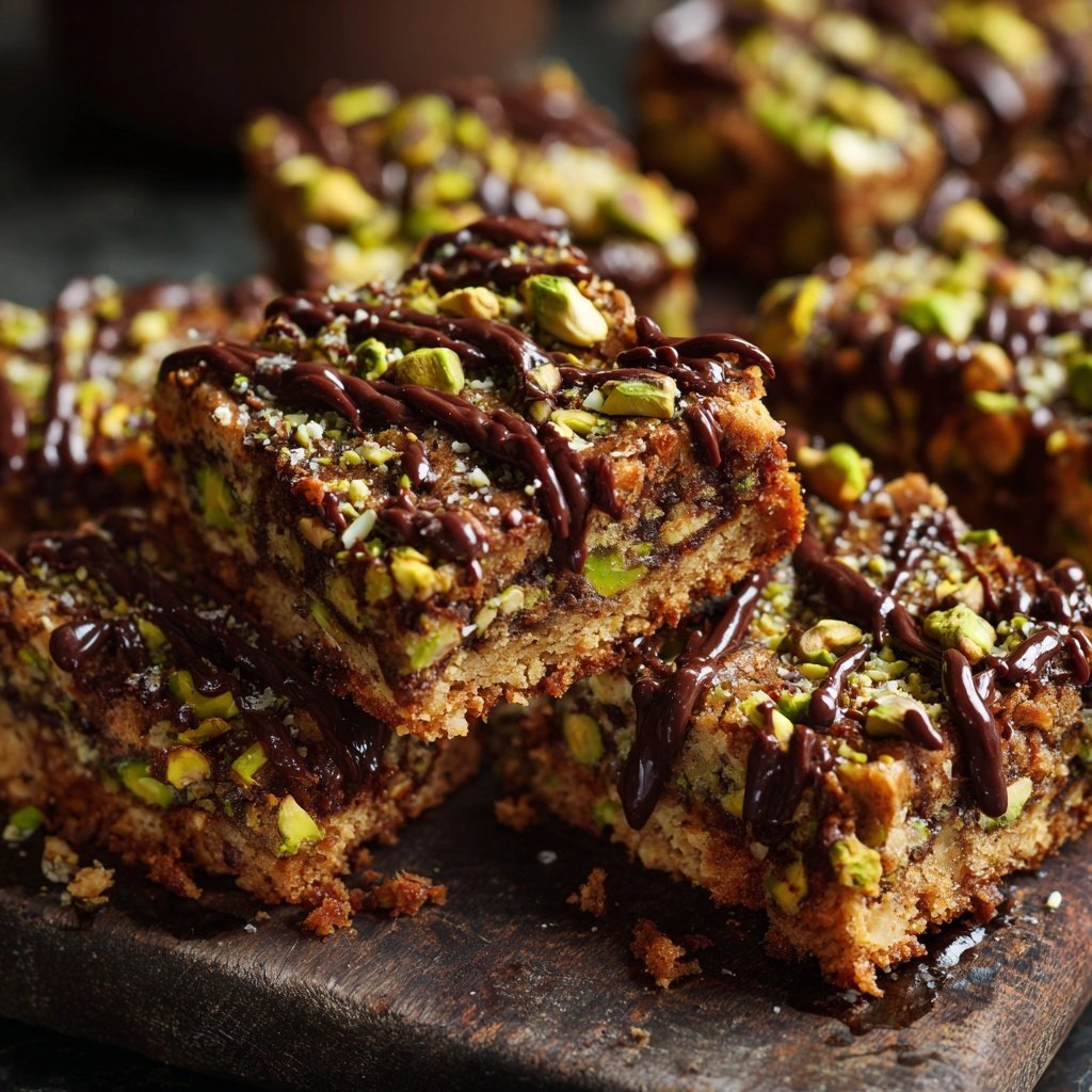 Chocolate Pistachio Coconut Squares