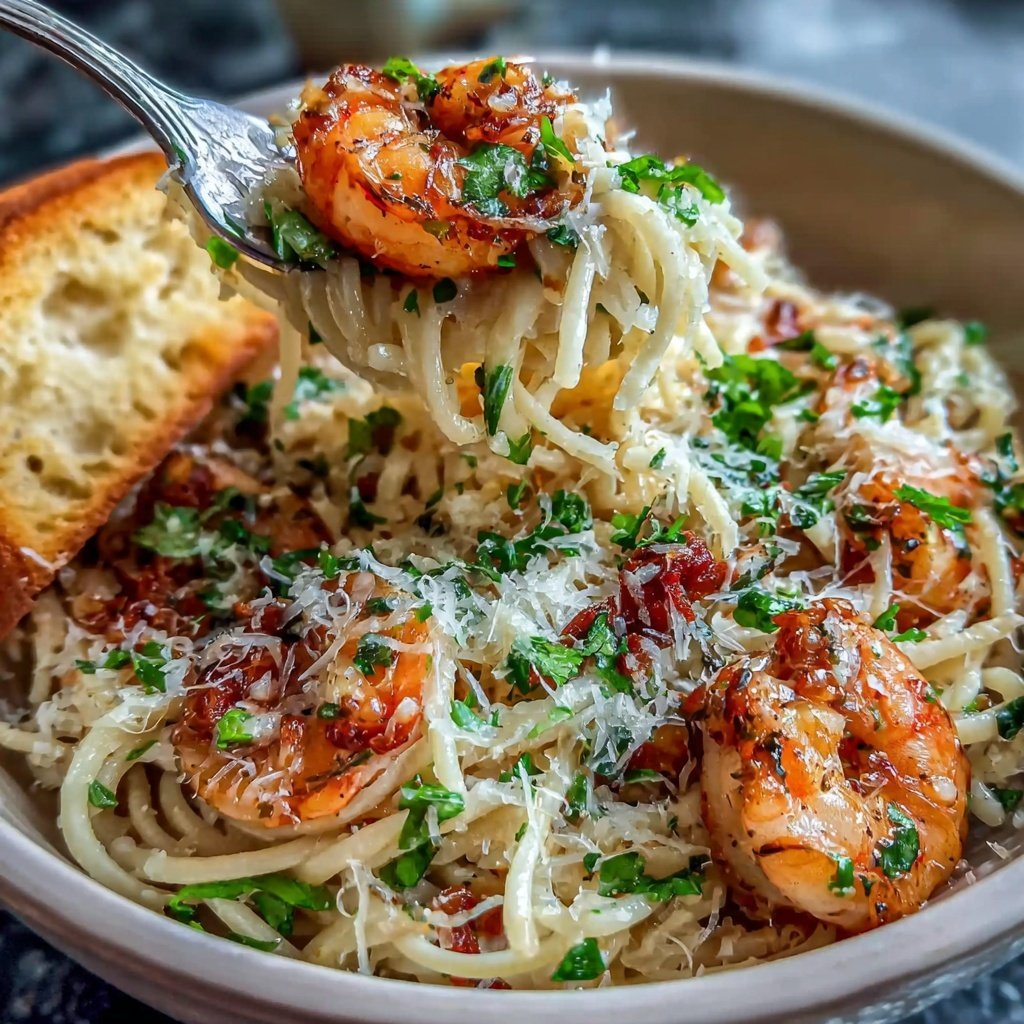 Shrimp Pasta With Spinach And Parmesan