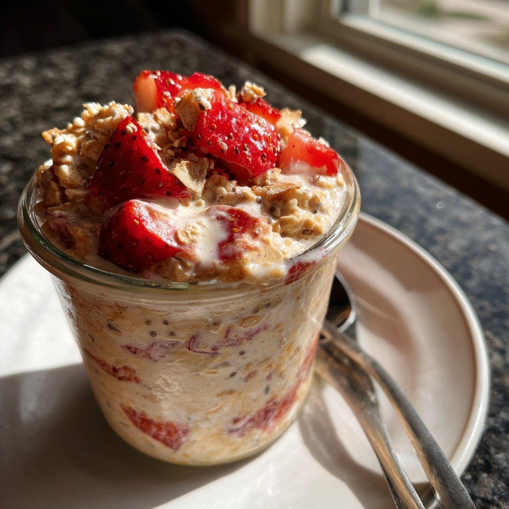 Strawberry Overnight Oats With Chia