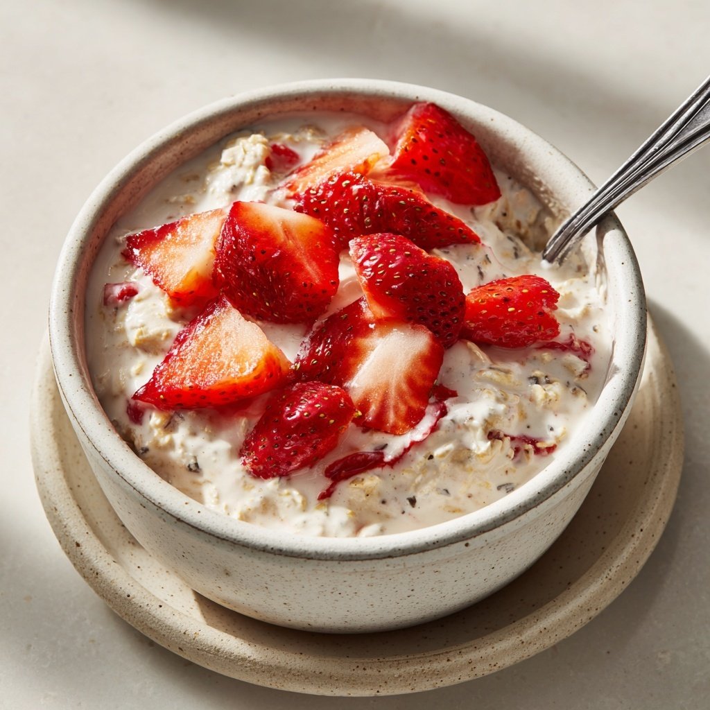Overnight Oats With Strawberries And Yogurt