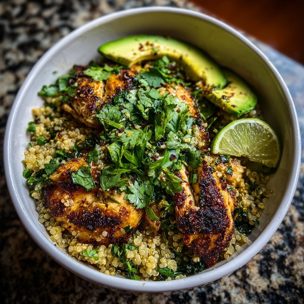 High Protein Chicken Quinoa Bowl
