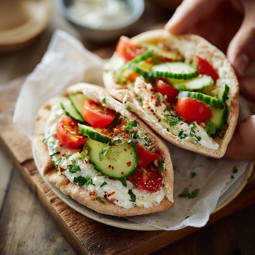 Healthy Lunch Mediterranean Veggie Pita