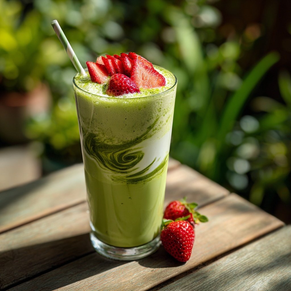 Iced Strawberry Matcha Cream Drink