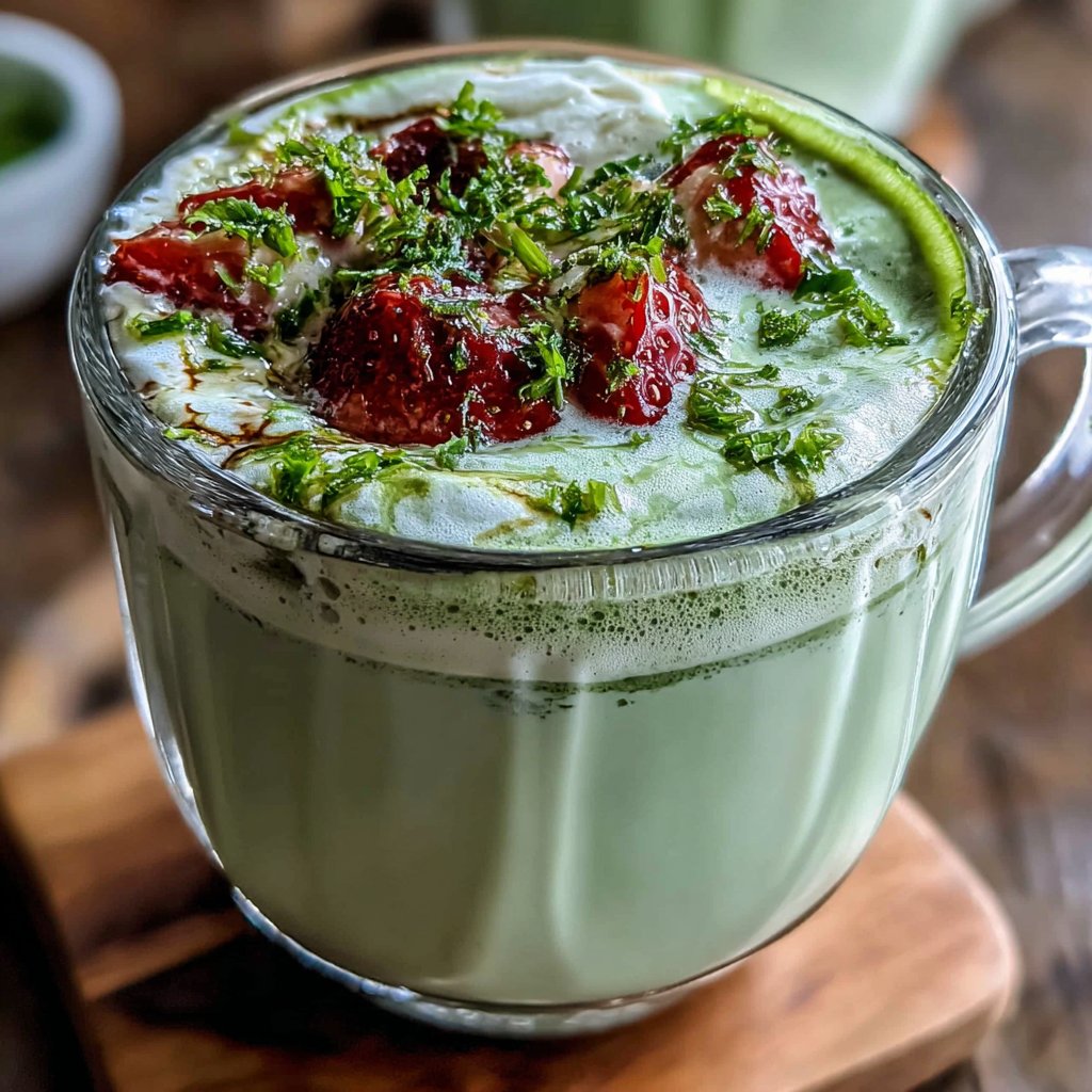 Warm Strawberry Matcha Latte