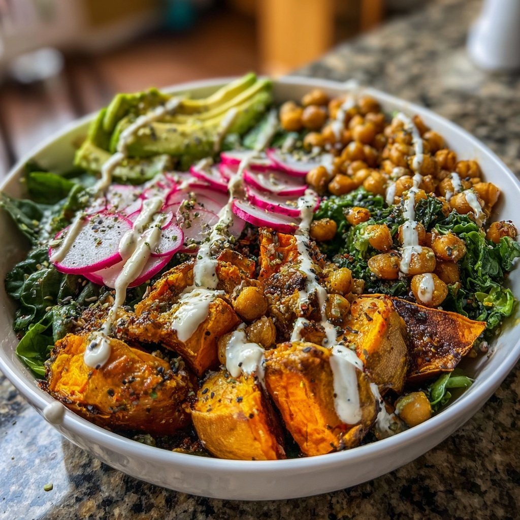 Roasted Sweet Potato Chickpea Bowl