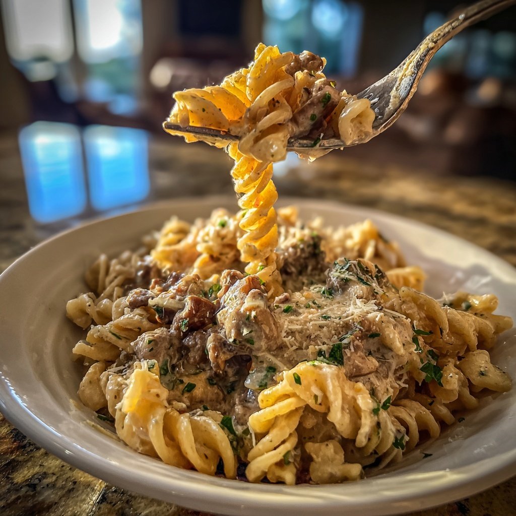 Creamy Beef And Mushroom Pasta